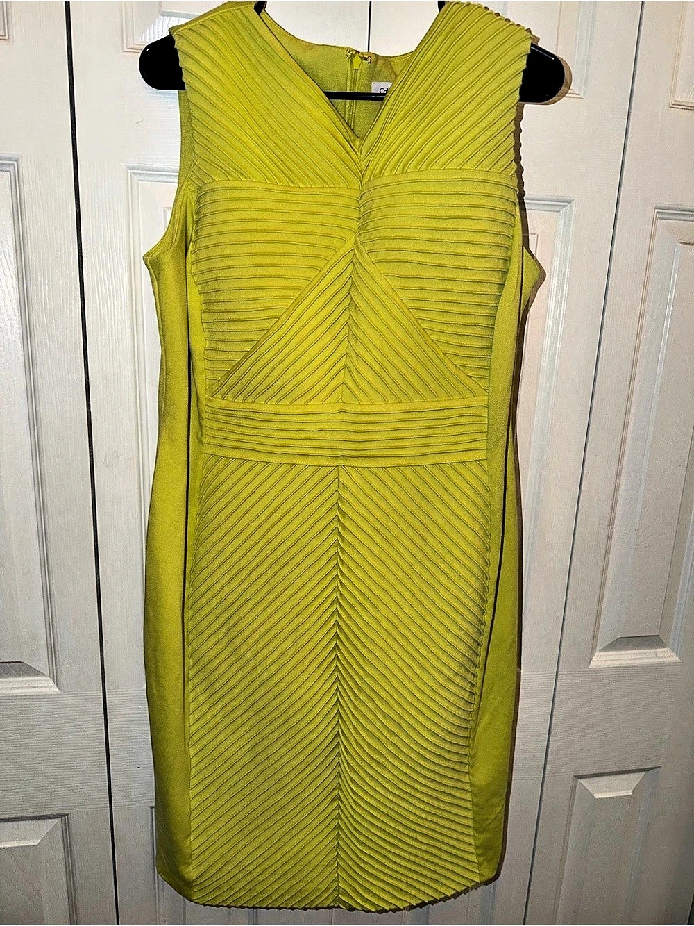 Calvin Klein Starburst Sheath Dress Sleeveless Green Size 16W